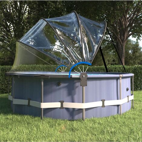 Dôme Piscine avec Support Rond 467x234 cm - PVC Transparent