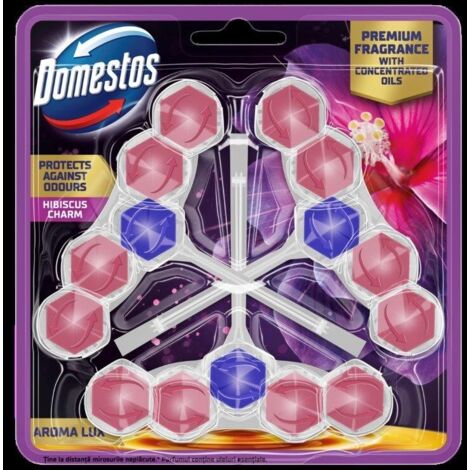 DOMESTOS Aroma Lux Hibiskusöl & Waldbeeren Toilettenblock 2 x 55 g