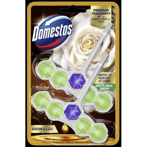 DOMESTOS Power 5 Aroma Lux Toilettenblock Weiße Rose & Grüner Teebaumöl 2 x 55 g