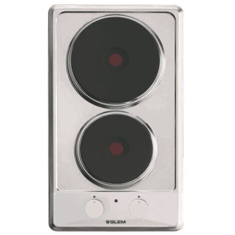 domino electrico 29cm 2 fuegos inox - gt320ix - glem -