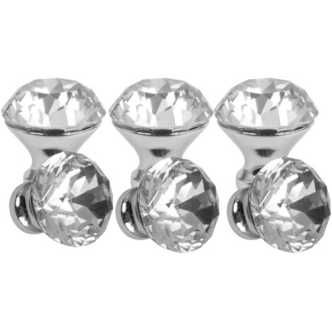 Domino Elegante Crystal A Möbelknopf 30mm in Chrom & Weiß  6 Stück