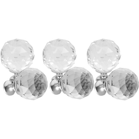 Domino Elegante Crystal Palace Möbelknopf 30mm in Chrom & Weiß  6 Stück