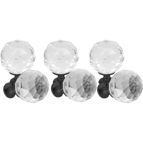 Domino Elegante Crystal Palace Möbelknopf 30mm in Schwarz & Weiß  6 Stück