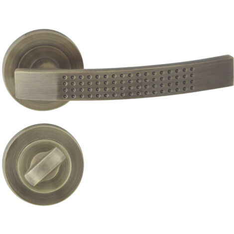 DOMINO Poignée de porte ALMA-R ECO M3 WC Poignée avec rosace WC Bronze