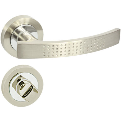 DOMINO Poignée de porte ALMA-R ECO M9 WC Poignée avec rosace WC Chrome/nickel brillant