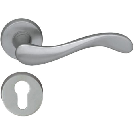 DOMINO Poignée de porte ANDE-R M4 PZ Poignée avec plaque PZ pour cylindre profilé Nickel
