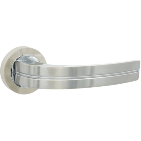 DOMINO Poignée de porte DEKAN-R M6/M9 Chrome/Nickel Poignée Sans rosace Chrome/nickel brillant