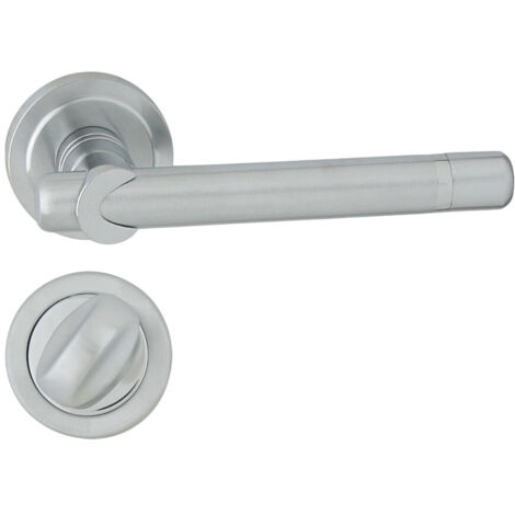 DOMINO Poignée de porte DELPHI-R M6/M50 WC Poignée avec rosace WC Chrome brillant/satiné