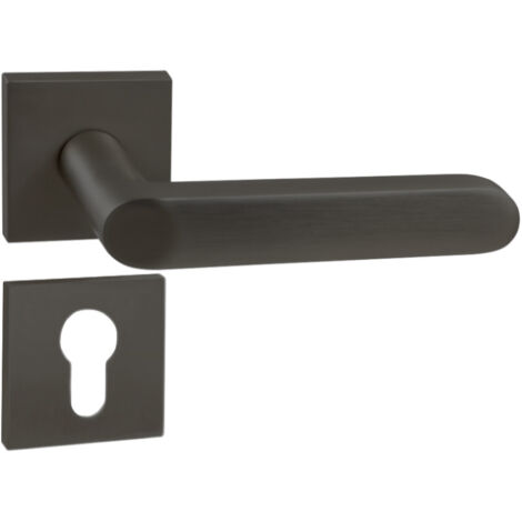 DOMINO Poignée de porte DENVER-QR slim Noir PZ Poignée avec plaque PZ pour cylindre profilé Noir