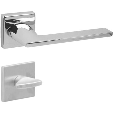 DOMINO Poignée de porte DIANA QR M6 WC Poignée avec rosace WC Chromé brillant