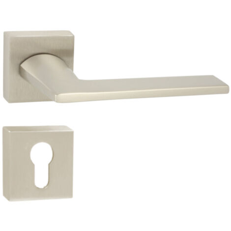 DOMINO Poignée de porte DIANA QR M9 PZ Poignée avec plaque PZ pour cylindre profilé Nickel