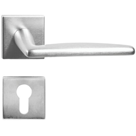 DOMINO Poignée de porte EASY QR SLIM M4 PZ Poignée avec plaque PZ pour cylindre profilé Chromé satiné