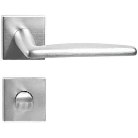 DOMINO Poignée de porte EASY QR SLIM M4 WC Poignée avec rosace WC Chromé satiné