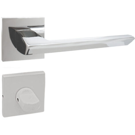 DOMINO Poignée de porte ELENA QR SLIM M6 WC Poignée avec rosace WC Chromé brillant