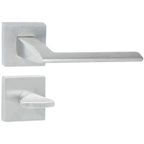 DOMINO Poignée de porte ELIZA QR M4 WC Poignée avec rosace WC Chromé satiné