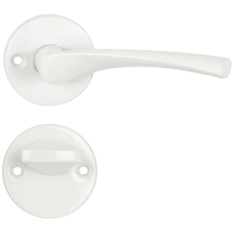 DOMINO Poignée de porte EVA-R Blanc WC Poignée avec rosace WC