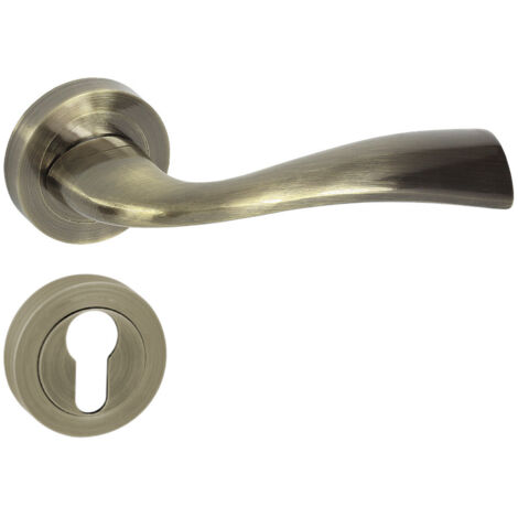 DOMINO Poignée de porte FLY R ECO M3 PZ Poignée avec plaque PZ pour cylindre profilé Bronze