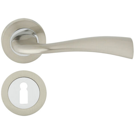 DOMINO Poignée de porte FLY R ECO M6/M9 BB Poignée avec rosace BB pour clé Chrome/nickel brillant