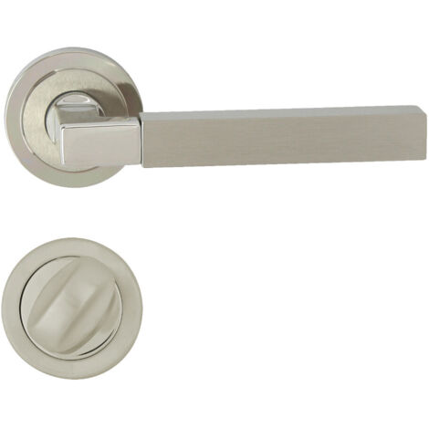 DOMINO Poignée de porte HELENA R M7 M9 WC Poignée avec rosace WC Chromé/Nickel