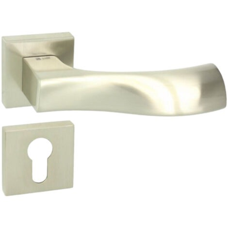 DOMINO Poignée de porte LIVA QR M9 PZ Poignée avec plaque PZ pour cylindre profilé Nickel