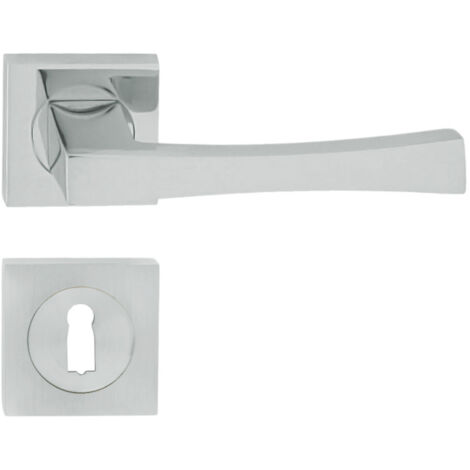 DOMINO Poignée de porte LOGO QR M6 BB Poignée avec rosace BB pour clé Chromé brillant