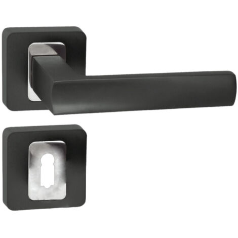 DOMINO Poignée de porte MAFF QR M6/ANTRYCYT BB Poignée avec rosace BB pour clé Chrome brillant/anthracite