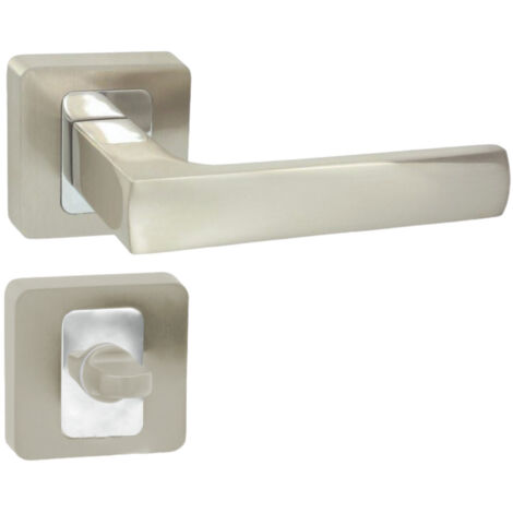 DOMINO Poignée de porte MAFF QR M6/M9 WC 9 Poignée avec rosace WC Chrome/nickel brillant