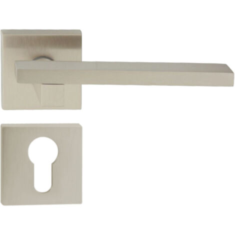 DOMINO Poignée de porte MARY QR M9 PZ Poignée avec plaque PZ pour cylindre profilé Nickel