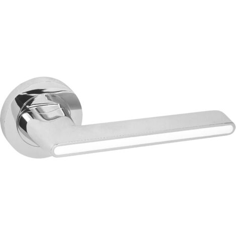 DOMINO Poignée de porte ONYKS R M6 Blanc Poignée Sans rosace Chrome brillant/blanc