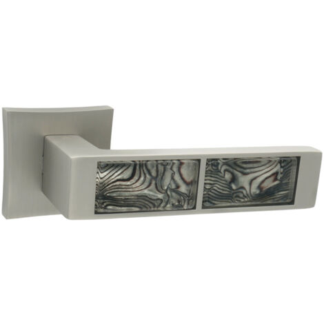 DOMINO Poignée de porte TIGER QR M91 Noir Poignée Sans rosace Nickel satiné