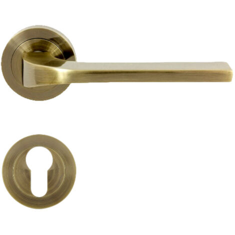 DOMINO Poignée de porte TIPO R M3 PZ Poignée avec plaque PZ pour cylindre profilé Bronze