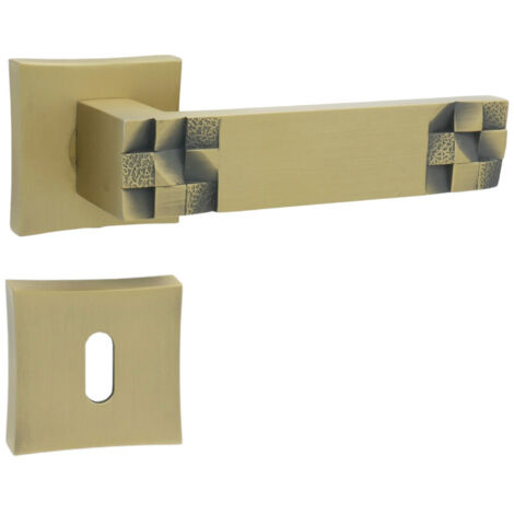 DOMINO Poignée de porte TORO QR M3 Matt BB Poignée avec rosace BB pour clé Bronze mat