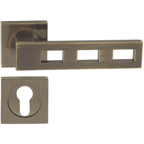 DOMINO Poignée de porte TRE QR M3 PZ Poignée avec plaque PZ pour cylindre profilé Bronze