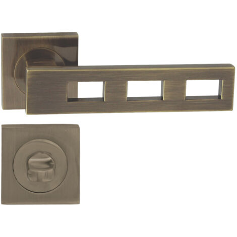 DOMINO Poignée de porte TRE QR M3 WC Poignée avec rosace WC Bronze