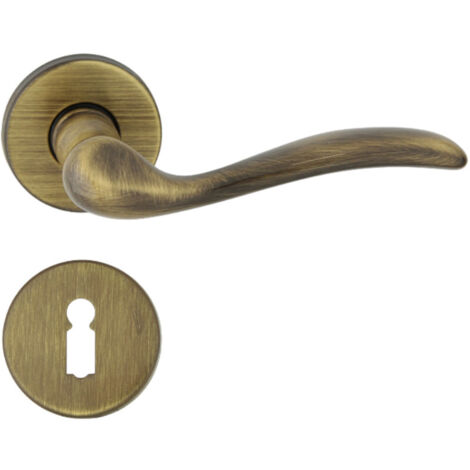 DOMINO Poignée de porte TULUZA R M3 BB Poignée avec rosace BB pour clé Bronze