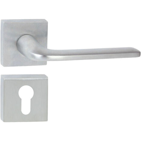 DOMINO Poignée de porte VITTORIA QR M4 PZ Poignée avec plaque PZ pour cylindre profilé Chromé satiné
