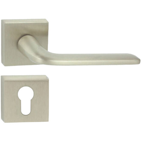 DOMINO Poignée de porte VITTORIA QR M9 PZ Poignée avec plaque PZ pour cylindre profilé Nickel