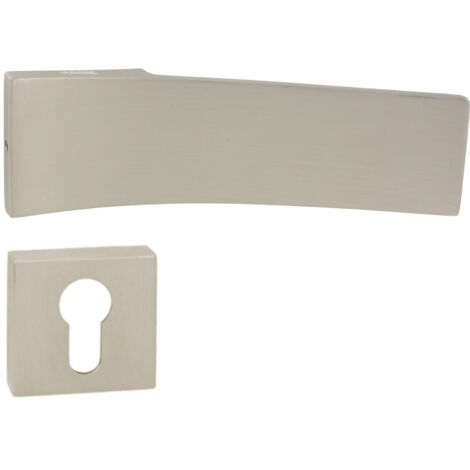 DOMINO Poignée de porte XO QR M91 PZ Poignée avec plaque PZ pour cylindre profilé Nickel satiné