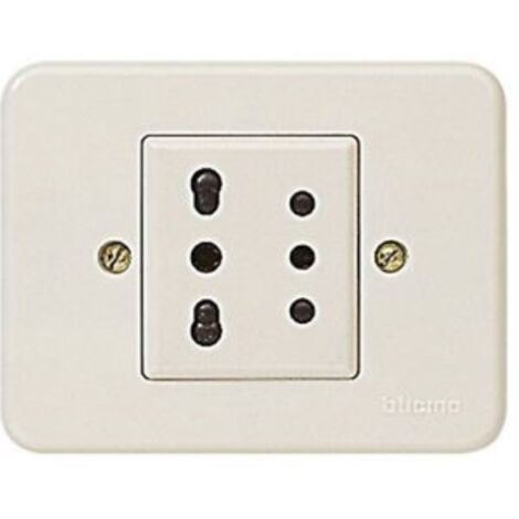 Domino - presa 2p+t 10a + presa bipasso - bticino