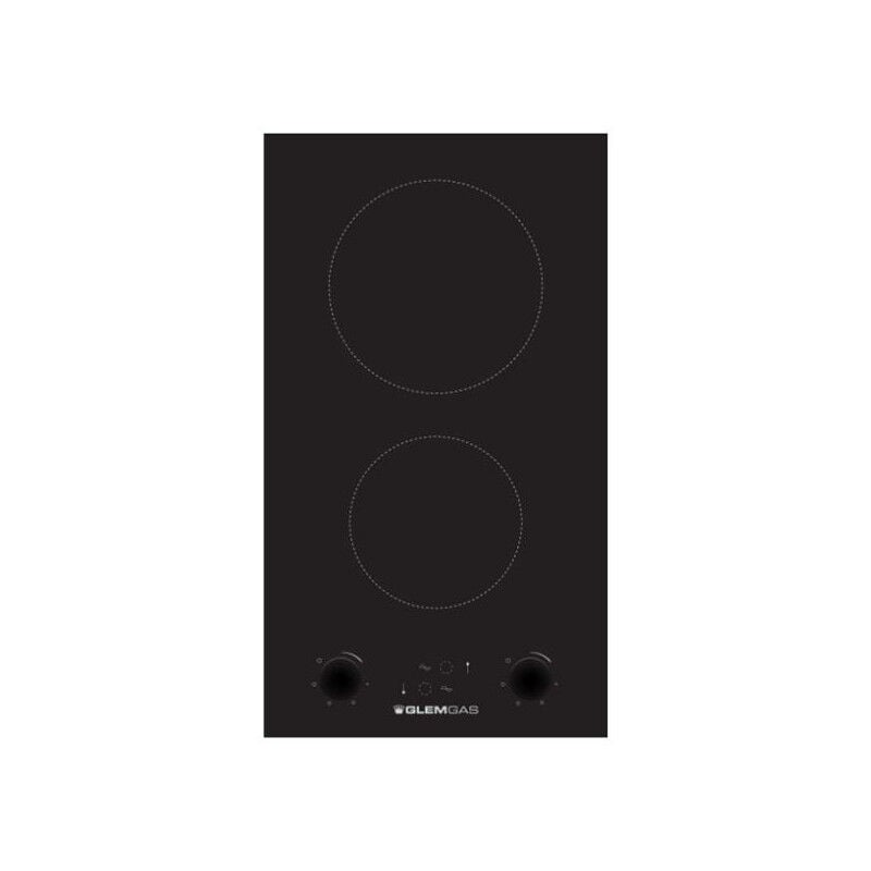Glemgas - Domino vitrocéramique 30 cm - 2 Hi-Light - 3 kW - Manettes frontales - glem - GTH32K01