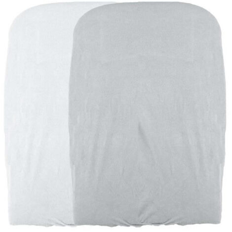 DOMIVA Lot 2 Housses matelas a langer - Blanc/Perle