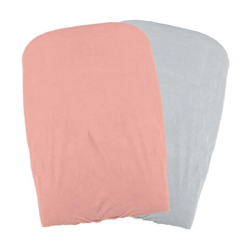 Domiva - Lot 2 Housses matelas a langer - Peche/Perle