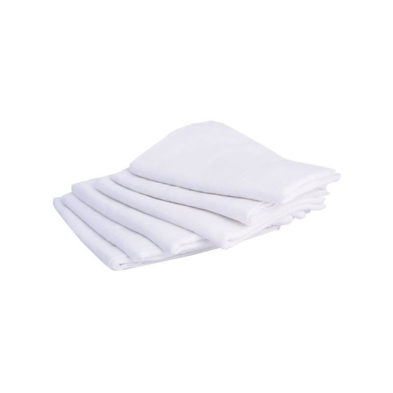 Domiva Lot 6 Langes carre en Coton - 70 x 70 cm - Blanc
