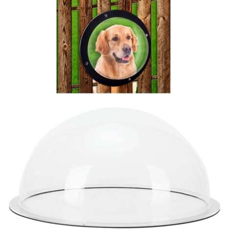 Domme Transparent pour Clôture Accessoire Animaux - Fenêtre Acrylique Semi-Cercle Dome pour Chiens 33cm 13cm - Package avec Anneau Noir et 4 Boulons/Nuts