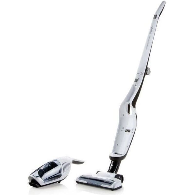 Aspirateur balai DO216SV - 2 en 1 - Systeme cyclonique - Batterie Li-Ion 14,4 v - Autonomie 40 min - Blanc - Domo