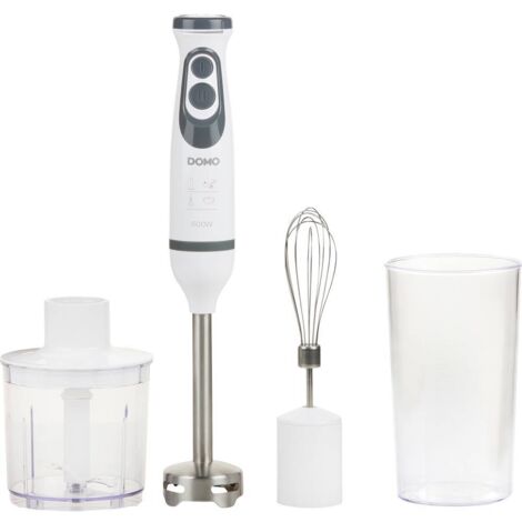 DOMO DO1089M Mixeur plongeant 600 W avec verre doseur, mixeur plongeant pour soupes, fouet , avec embout hâchoir blanc X533462