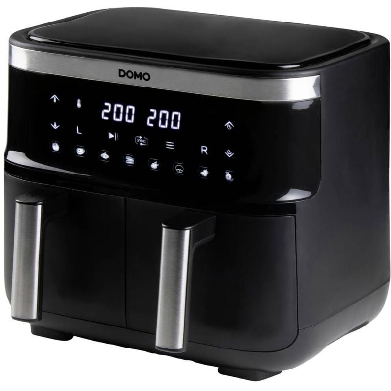 DO537FR Friteuse à air chaud 8 l protection contre la surchauffe, fonction minuteur, avec écran, revêtement anti-a - Domo