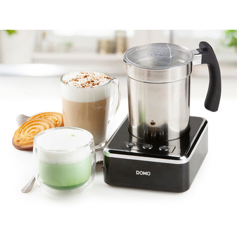 DOMO  DO717MF Milchaufschäumer Edelstahl, Schwarz 650 W