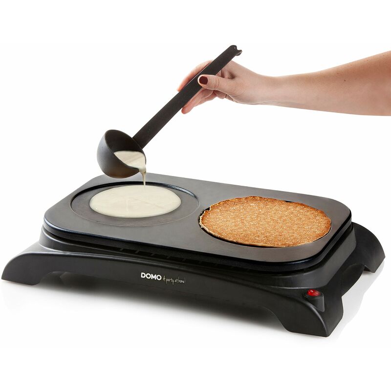 Domo - macchina per crepes 2x18cm 1000w nera