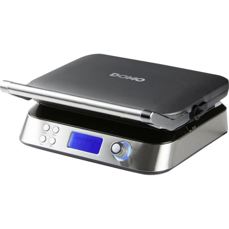 DO9219W Gaufrier avec écran, rabattable acier inoxydable - Domo